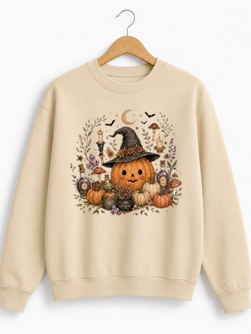 Sand Pumpkin Witch Graphic Sweatshirt